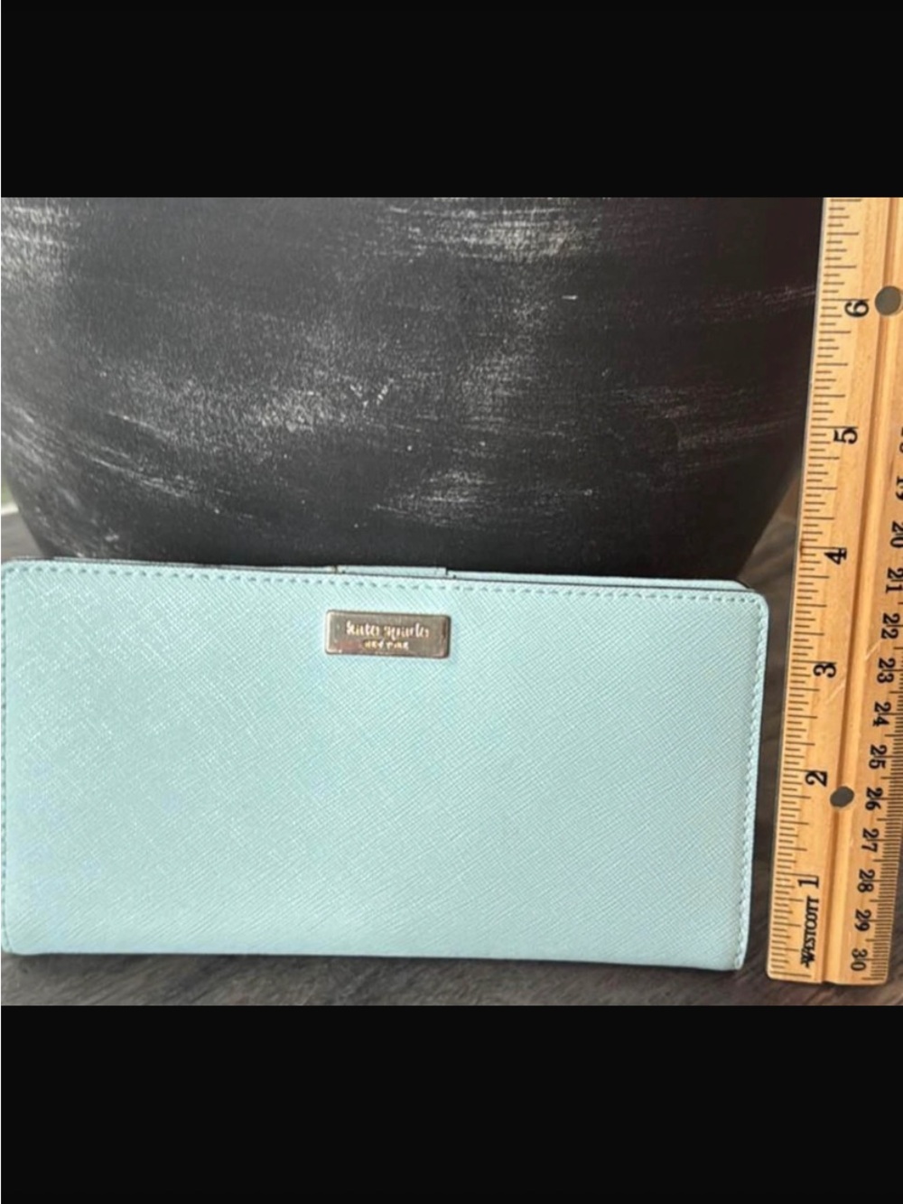 kate spade light Tiffany Blue Saffiano leather continental wallet